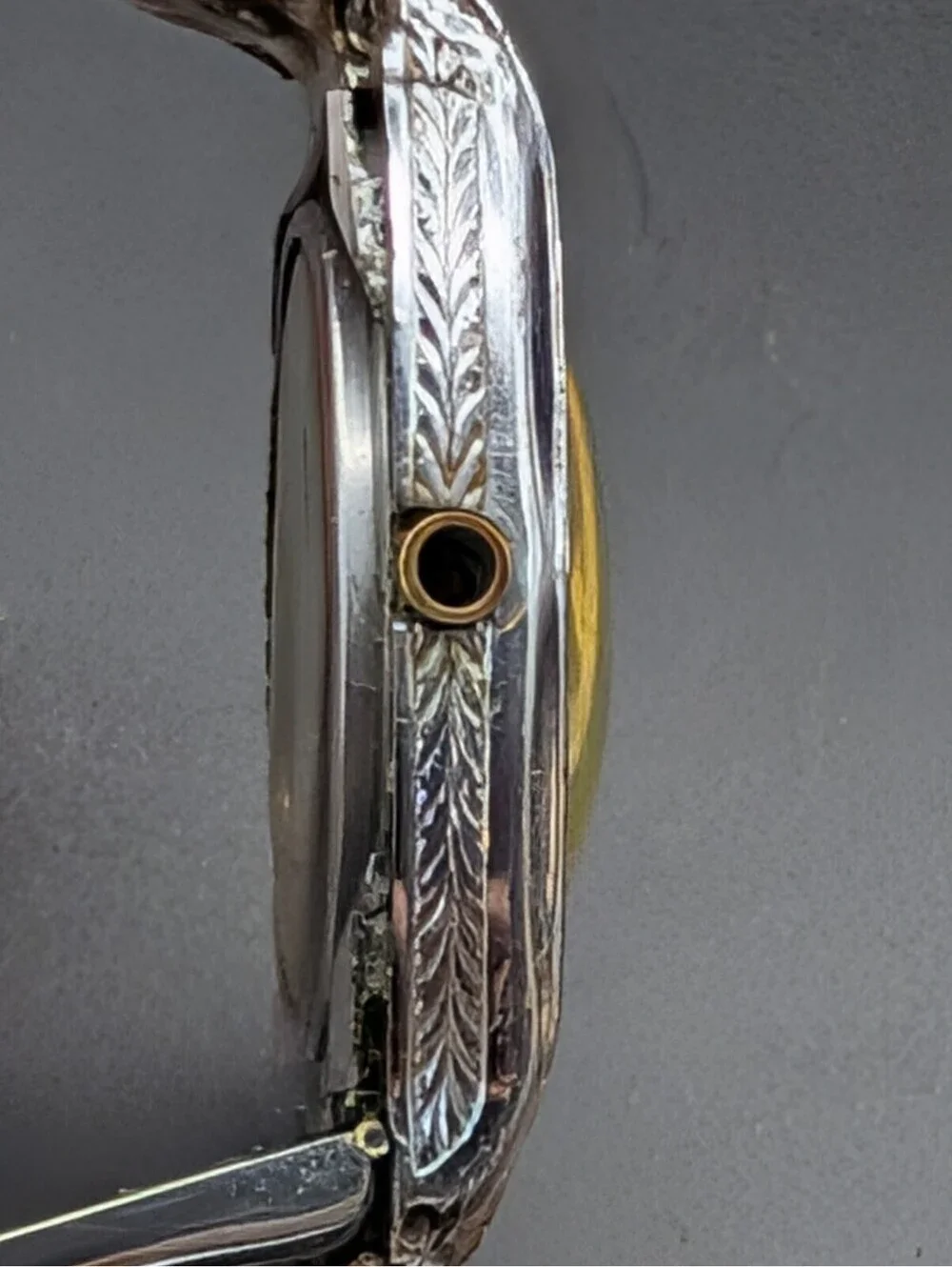 Vintage 1920s Art Deco Bulova 10AN 14K Gold Filled Two Tone Mens Watch For Parts